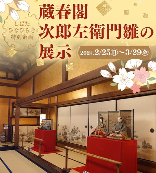 しばたひなびらき特別企画 蔵春閣 「次郎左衛門雛」の展示
