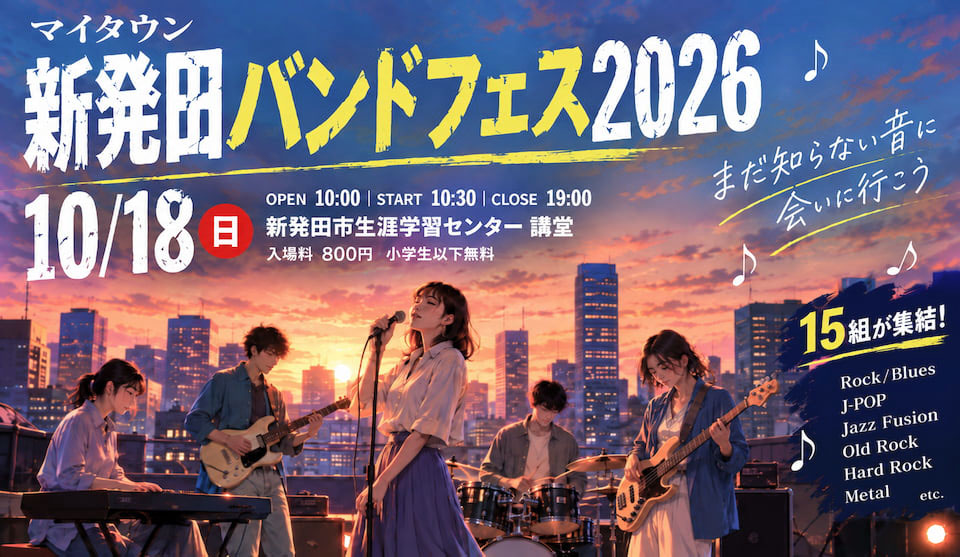マイタウン新発田バンドフェス2026 10/18（日）開催