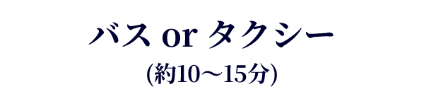 バス or タクシー (約10～15分)